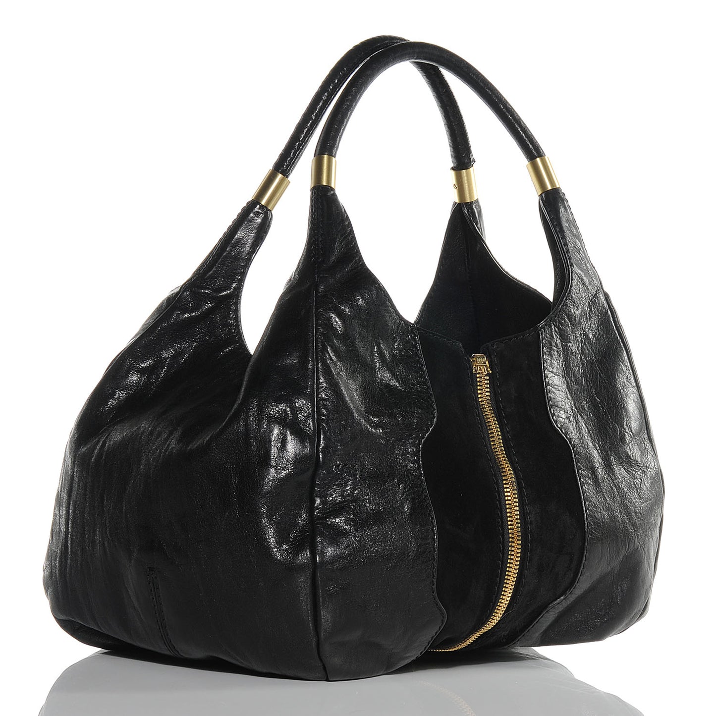 Liquid Patent Suede Mandah Tote Black