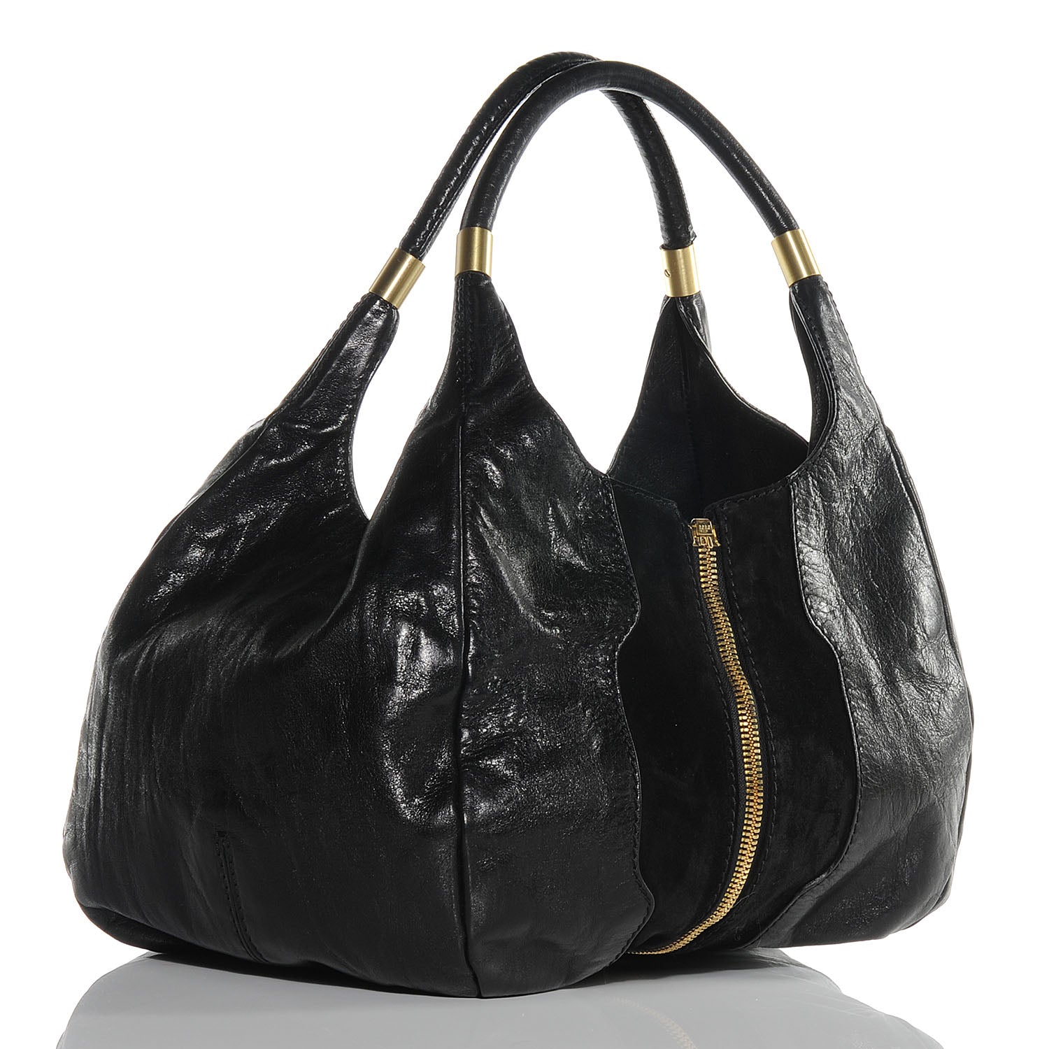 Jimmy Choo Liquid Patent Suede Mandah Tote Black 3 of 9
