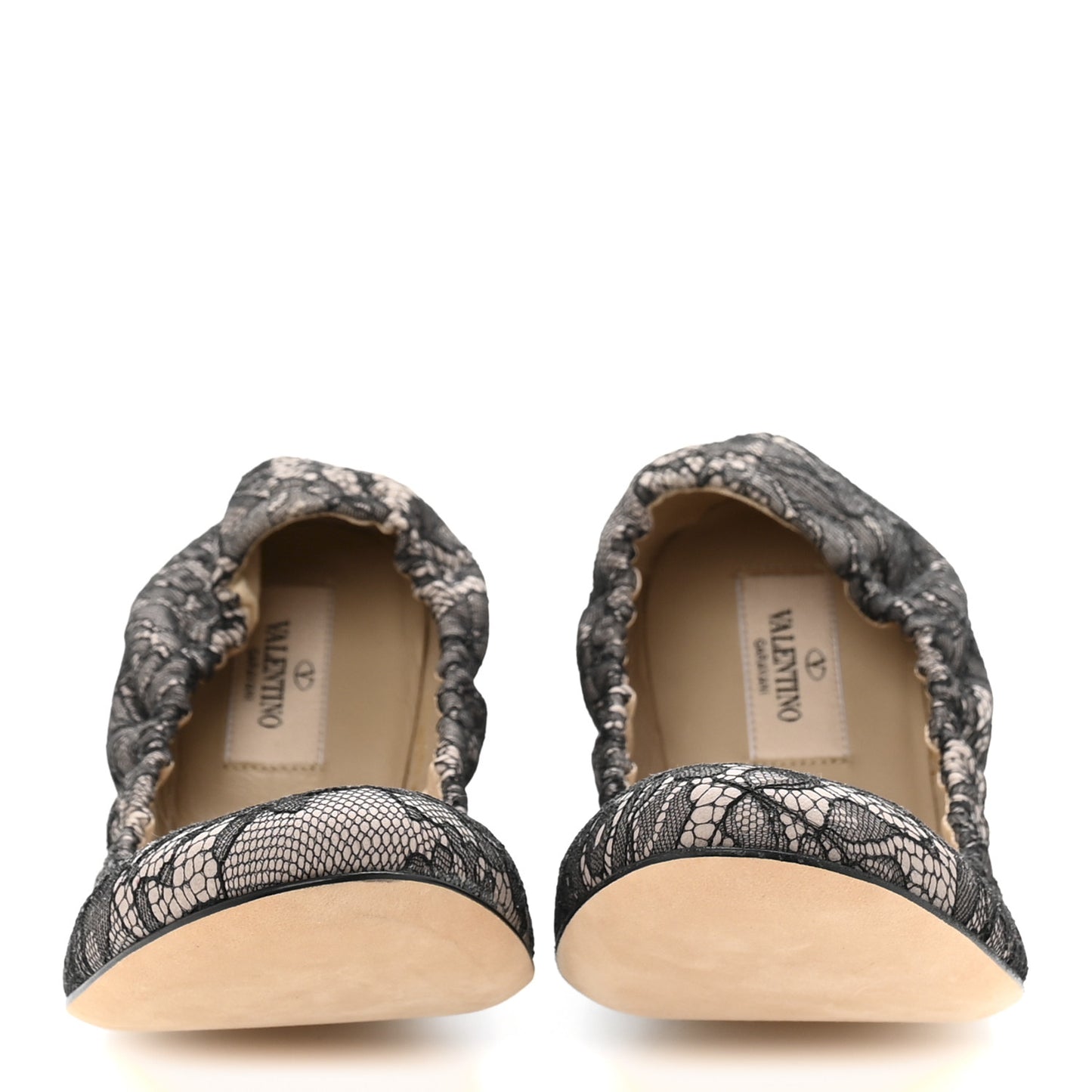 Lace Ballerina Flats 40 Black