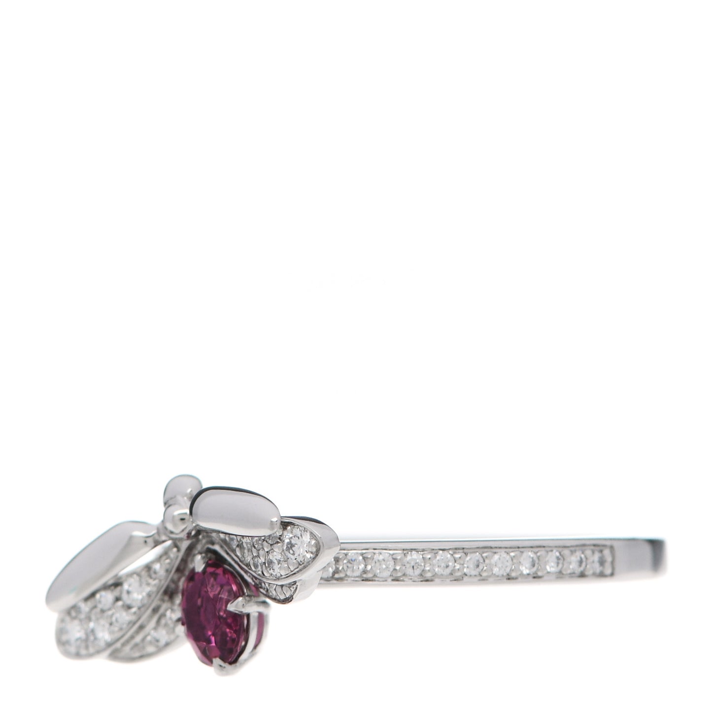 Platinum Diamond Rubellite Paper Flowers Firefly Ring 52 6