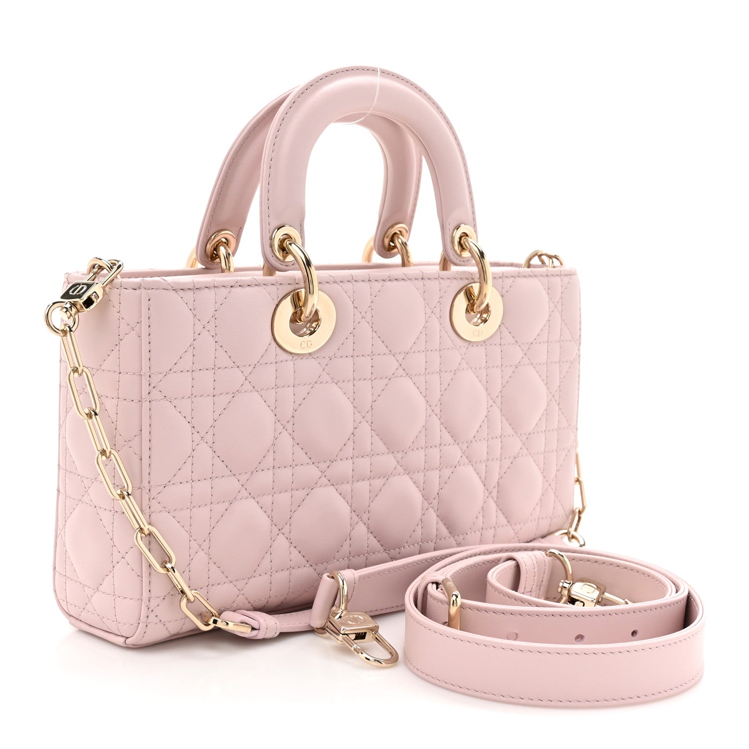 Christian Dior Lambskin Cannage Medium Lady D-Joy Light Pink 3 of 13