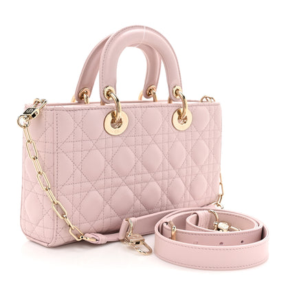 Christian Dior Lambskin Cannage Medium Lady D-Joy Light Pink 3 of 13