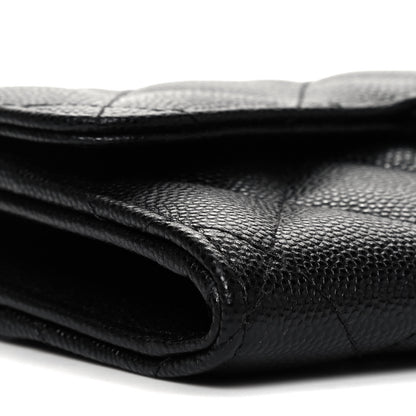 Chanel Caviar Quilted Medium Gusset Flap Wallet Black 8 of 10