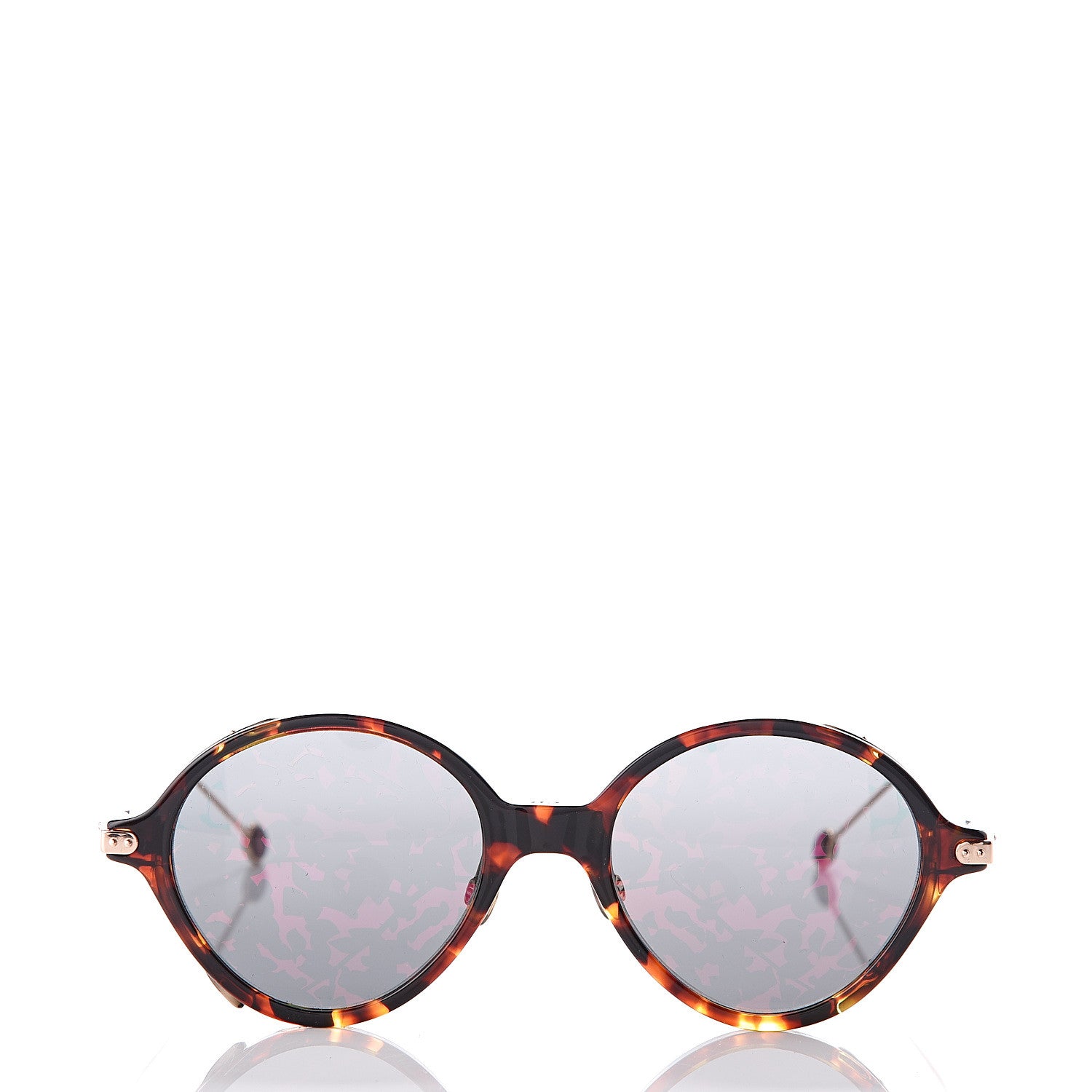 Christian Dior Acetate Leaf Print Umbrage Round Sunglasses Pink Foliage 2 of 7