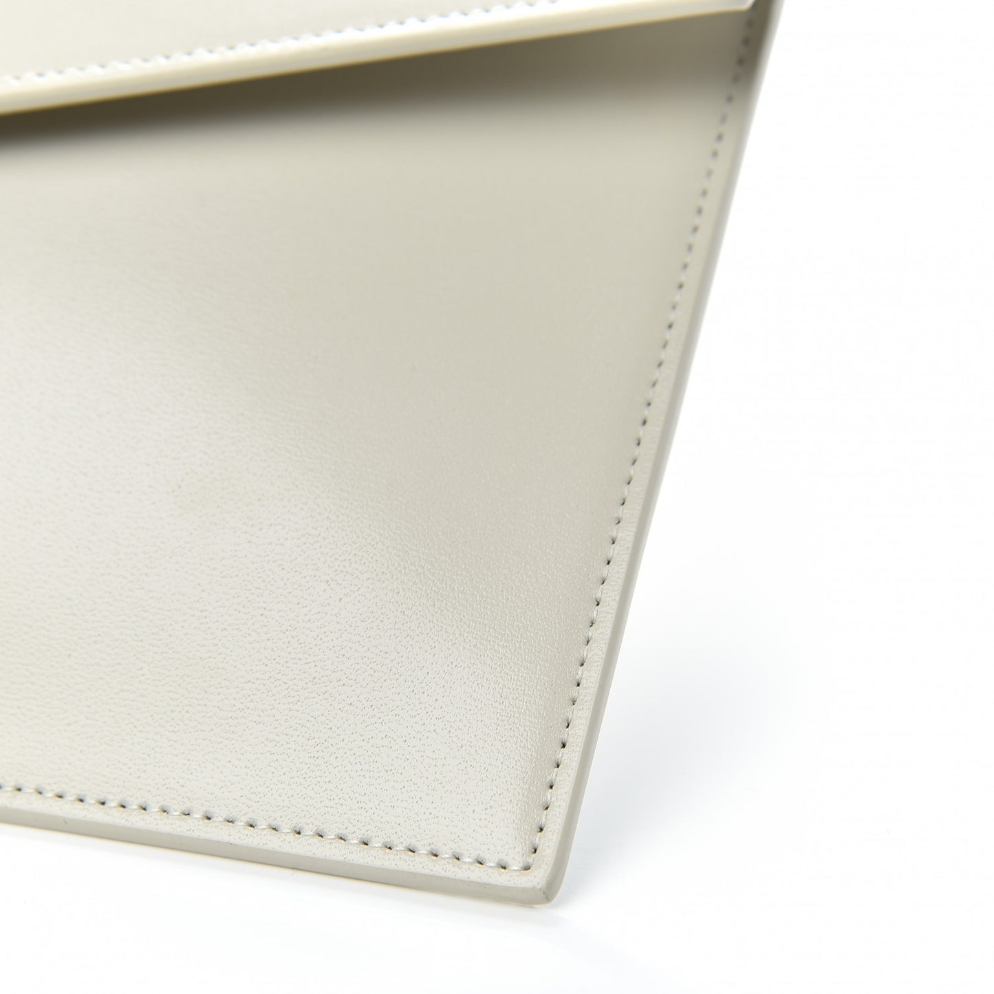 Smooth Shiny Calfskin Uptown Pouch Crema Soft