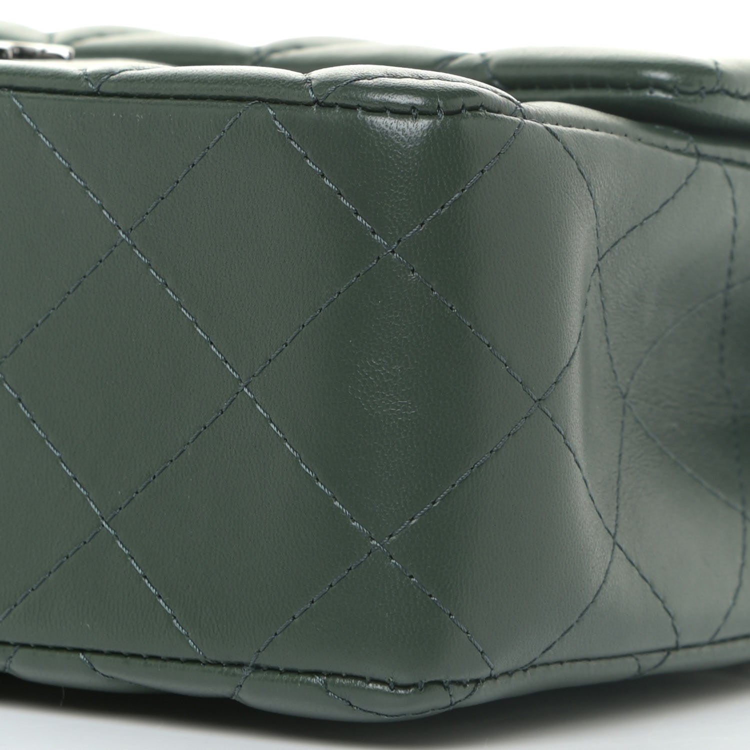 Chanel Lambskin Quilted Mini Rectangular Flap Green 10 of 15