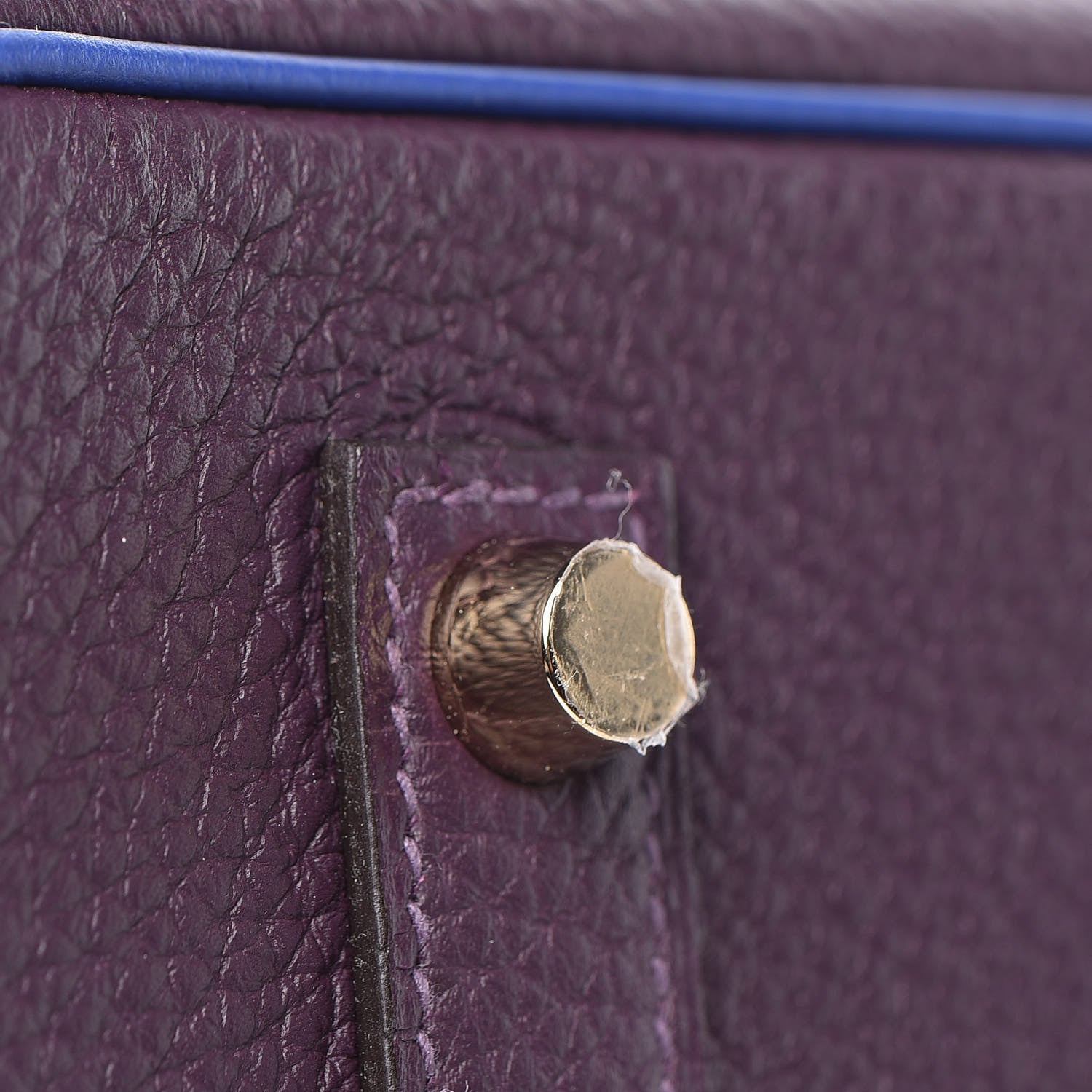 Hermes Togo Horseshoe Birkin 35 Raisin Bleu Electrique 7 of 30