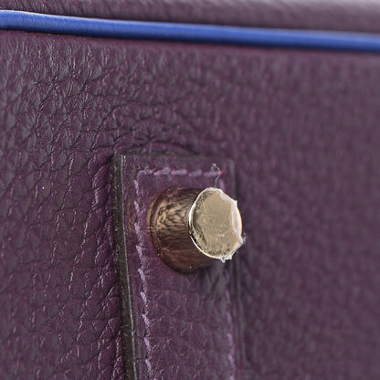 Hermes Togo Horseshoe Birkin 35 Raisin Bleu Electrique 7 of 30