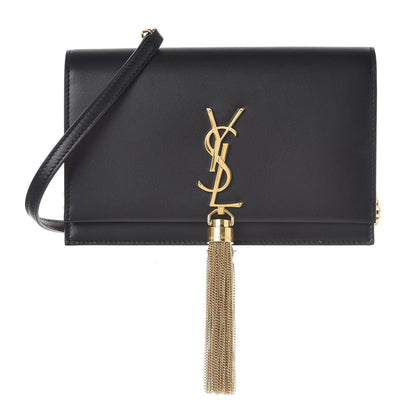 Saint Laurent Smooth Calfskin Classic Monogram Kate Tassel Chain Wallet Black 1 of 8