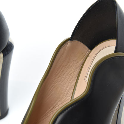 Fendi Scalloped Peep Toe Pump 39 Black 9 of 9