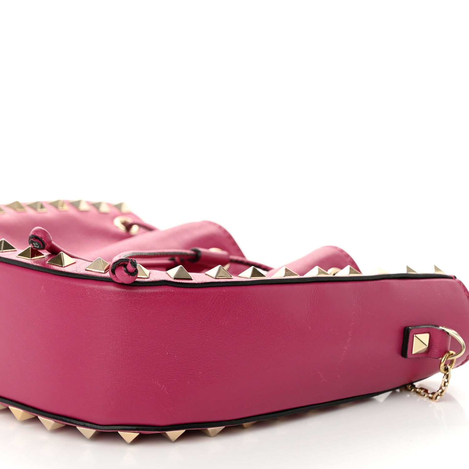 Valentino Garavani Vitello Mini Rockstud Chain Strap Bucket Bag Deep Cyclamin 9 of 9