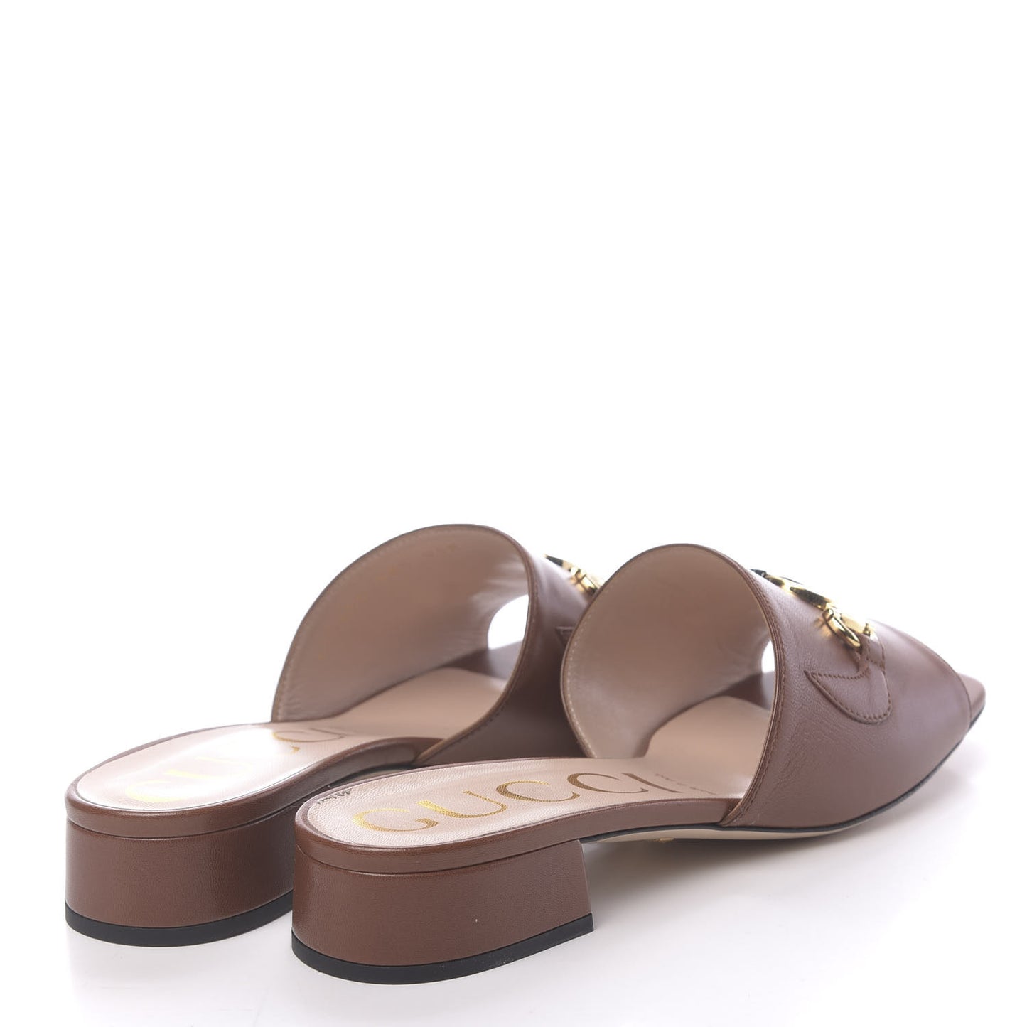 Malaga Kid Zumi Mid Heel Slide Sandals 38.5 Brown Papaya