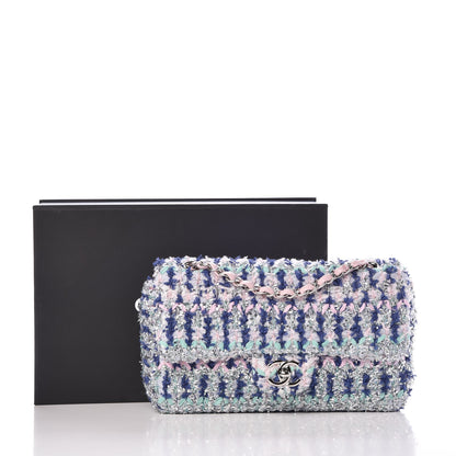 Chanel Tweed Knit Medium Flap Multicolor Pink 9 of 9