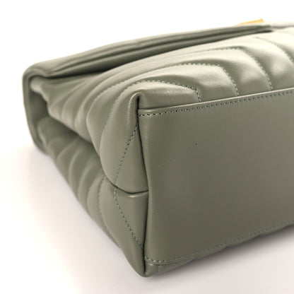 Saint Laurent Calfskin Y Quilted Monogram Medium Loulou Chain Satchel Light Sage 8 of 9