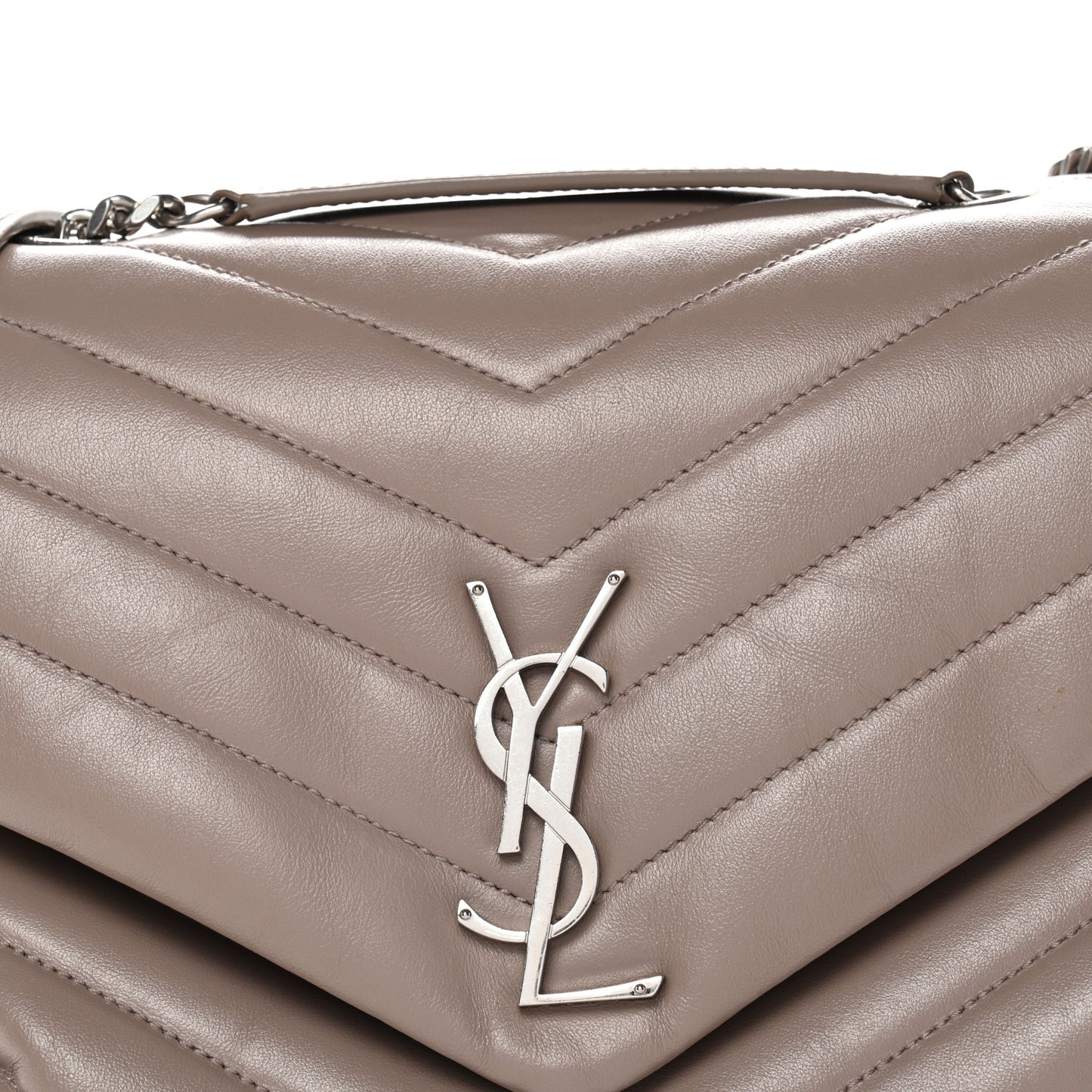 Calfskin Y Quilted Monogram Medium Loulou Chain Satchel Mink