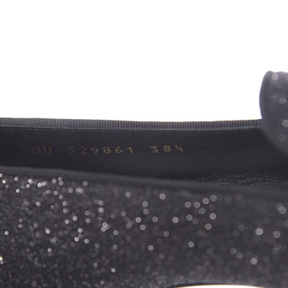 Saint Laurent Metallic Calfskin Smoking Slipper Flat Loafers 38.5 Black Glitter 7 of 8