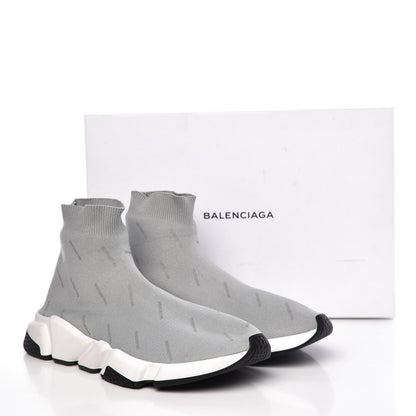Balenciaga Neoprene Knit Allover Logo Mens Speed Sneakers 43 Grey 8 of 8