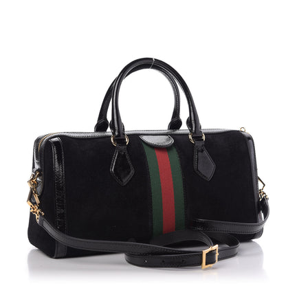 Gucci Suede Patent GG Web Medium Ophidia Boston Black 4 of 10