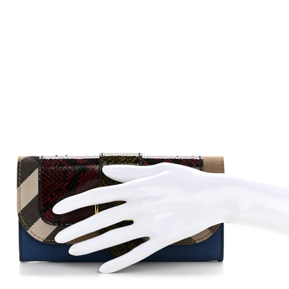 Burberry Snakeskin House Check Buckle Detail Flap Wallet Multicolor 1 of 11