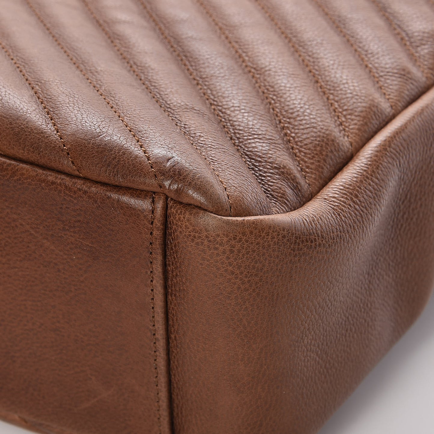 Calfskin Matelasse Chevron Monogram Large College Bag Cognac