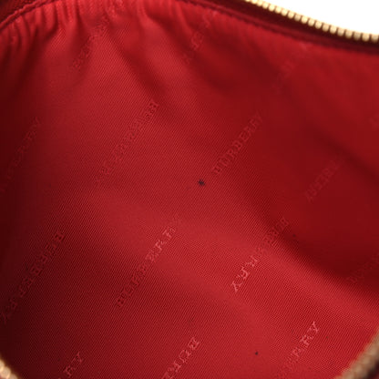 Burberry Haymarket Check Small Peyton Crossbody Clutch Bag Red 5 of 8