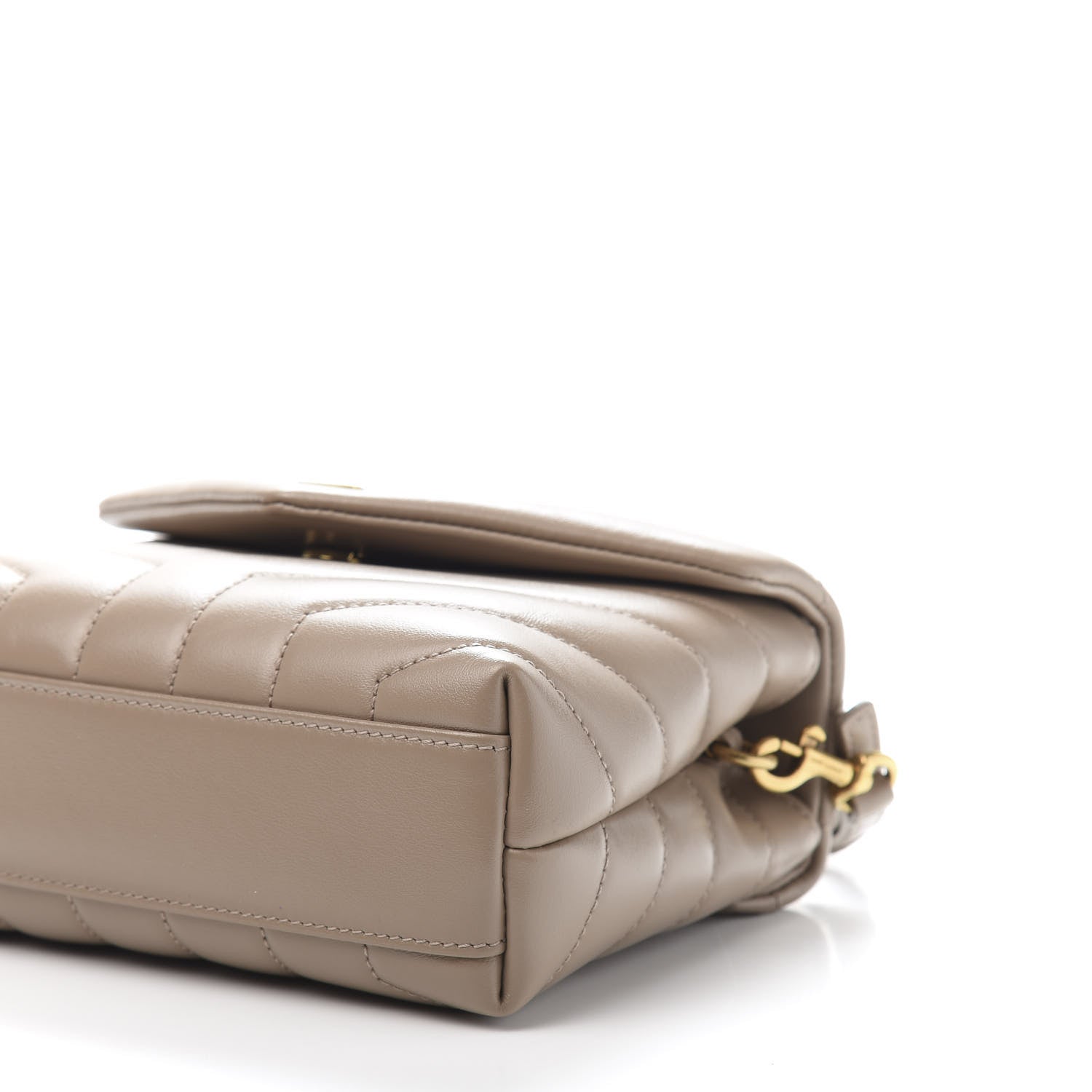 Saint Laurent Calfskin Y Quilted Monogram Toy Loulou Crossbody Bag Dark Beige 10 of 12