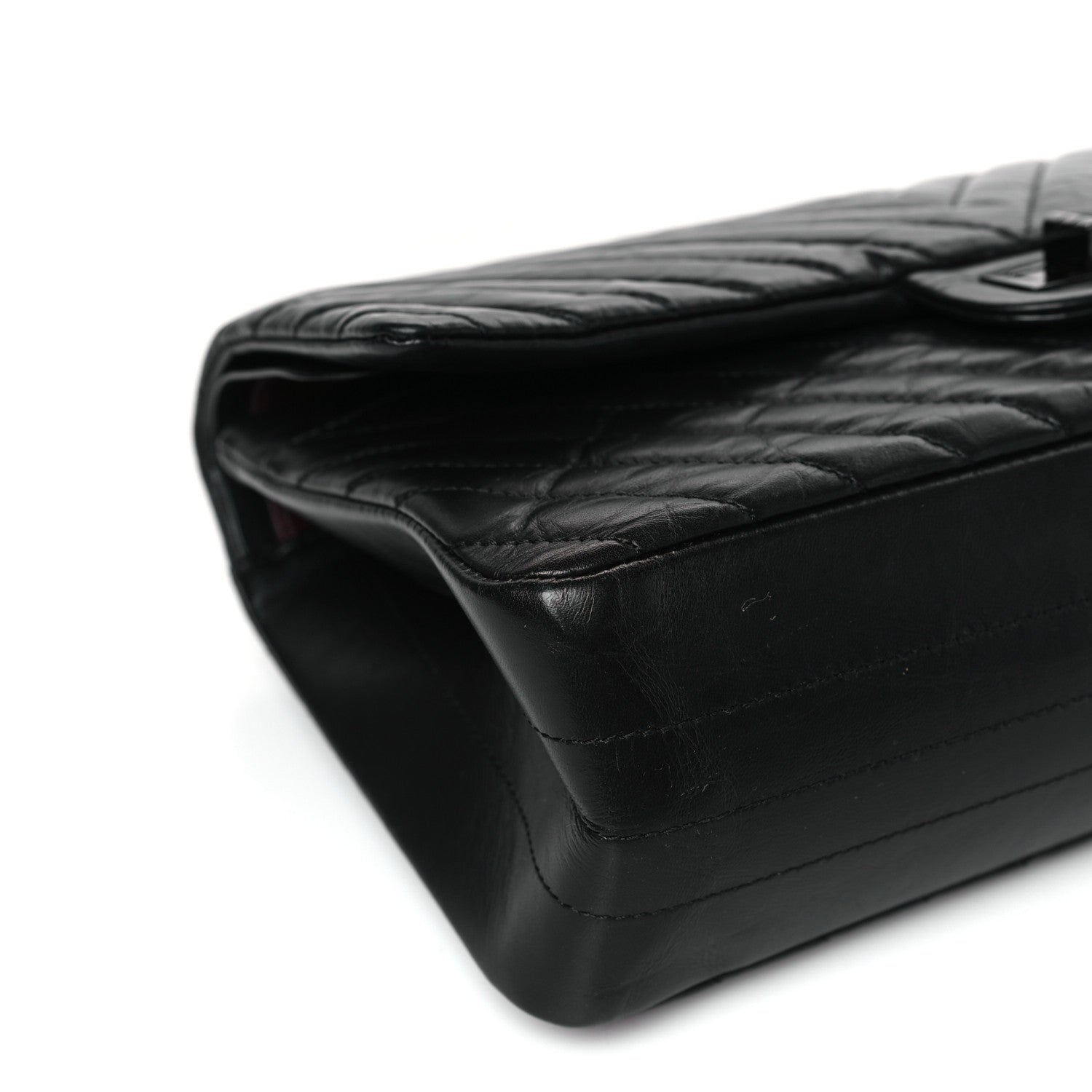 Chanel Aged Calfskin Chevron Quilted 2.55 Reissue 226 So Black 8 of 9