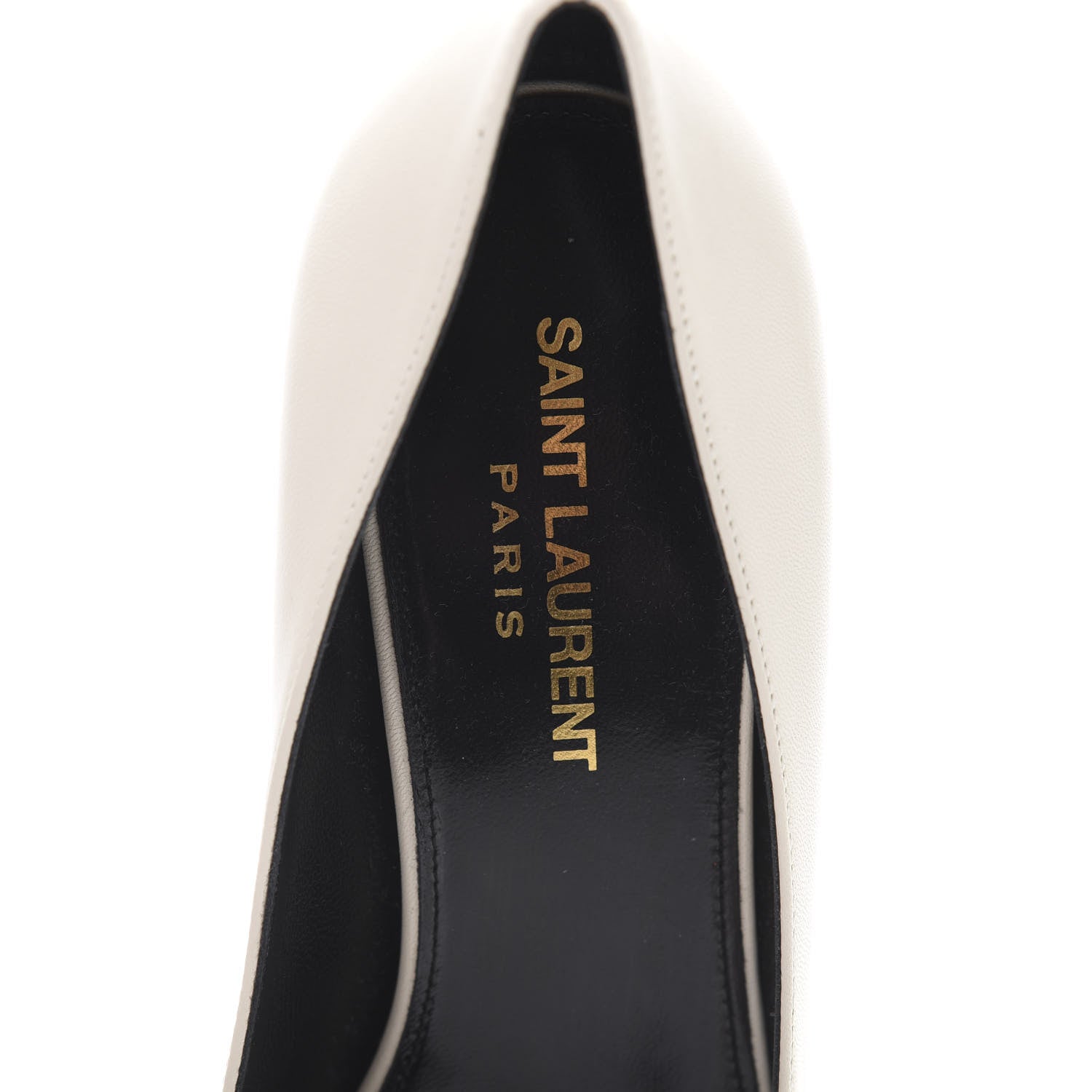 Saint Laurent Calfskin Bow Anais Pumps 38.5 White 7 of 9