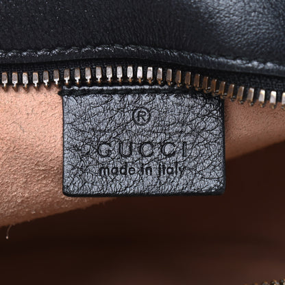 Gucci Azalea Calfskin Matelasse Heart Mini GG Marmont Round Shoulder Bag Black 8 of 9