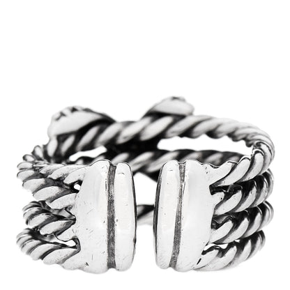David Yurman Sterling Silver Diamond 10mm X Crossover Ring 50 5.25 2 of 4