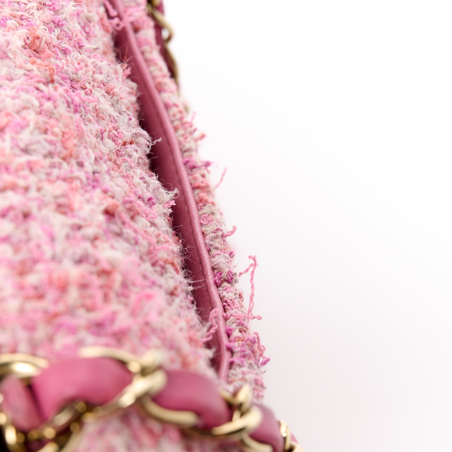 Chanel Tweed Quilted Mini Rectangular Flap Pink Orange White 14 of 15