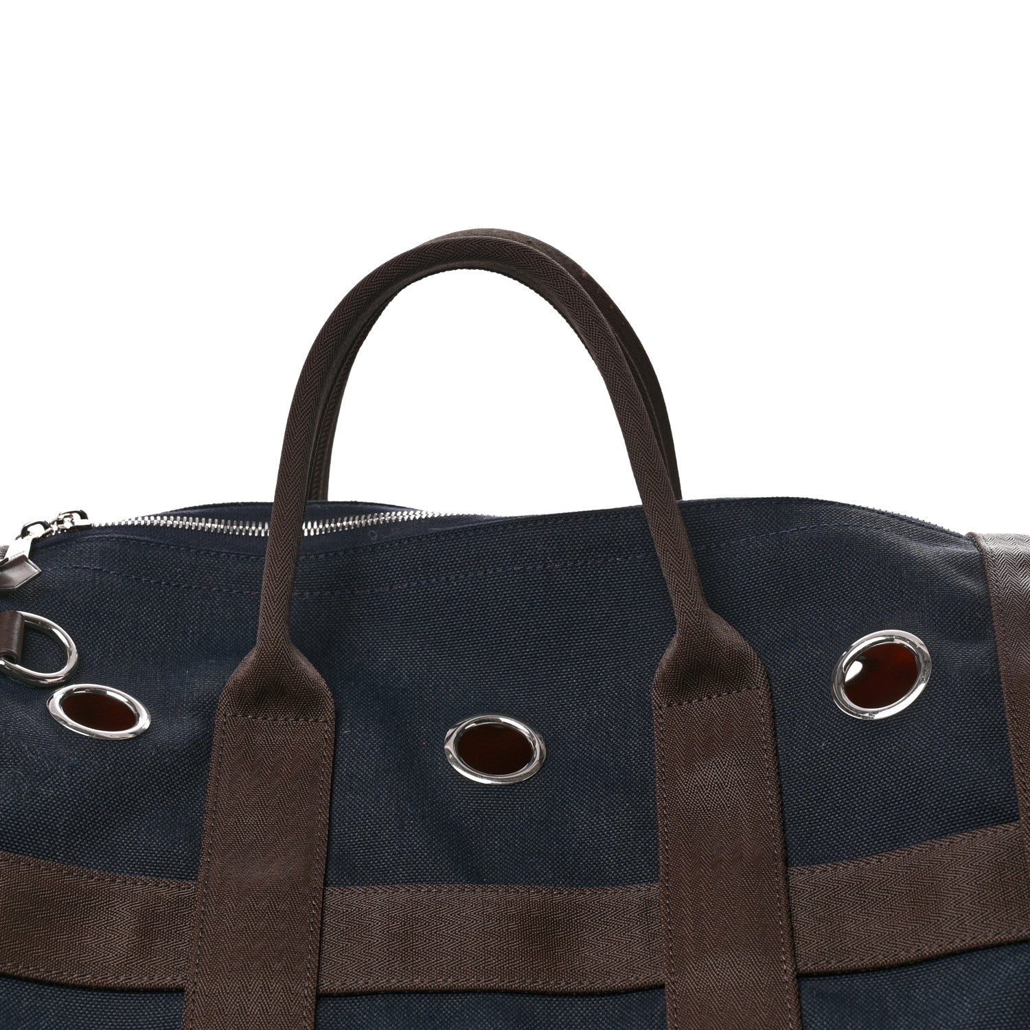 Hermes Fabric Carrying Dog Bag Navy 7 of 10