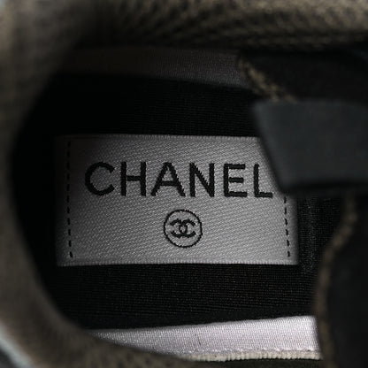 Chanel Suede Calfskin Embroidered CC Sneakers 39 Black 6 of 8
