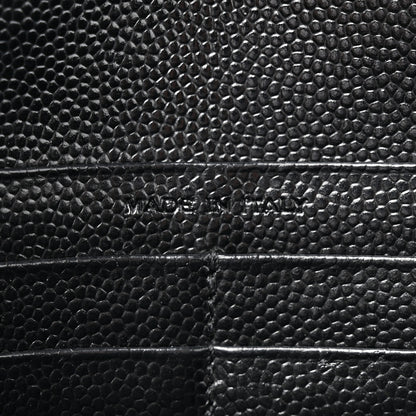 Saint Laurent Grain De Poudre Matelasse Chevron Monogram Chain Wallet Black 7 of 15