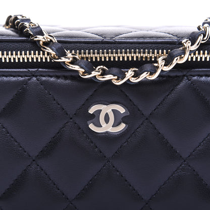 Chanel Lambskin Quilted Small Vanity Case With Chain Black 11 of 15