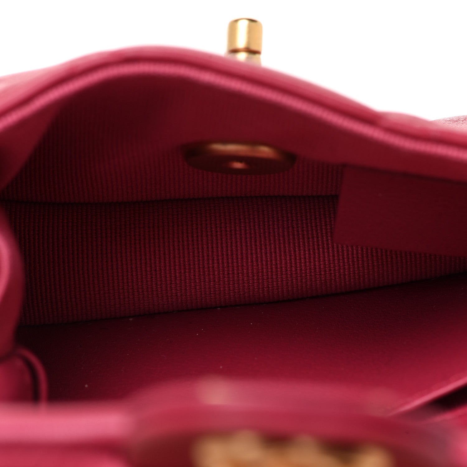 Chanel Calfskin Quilted Lady Handle Flap Card Holder With Chain Dark Pink 5 of 9