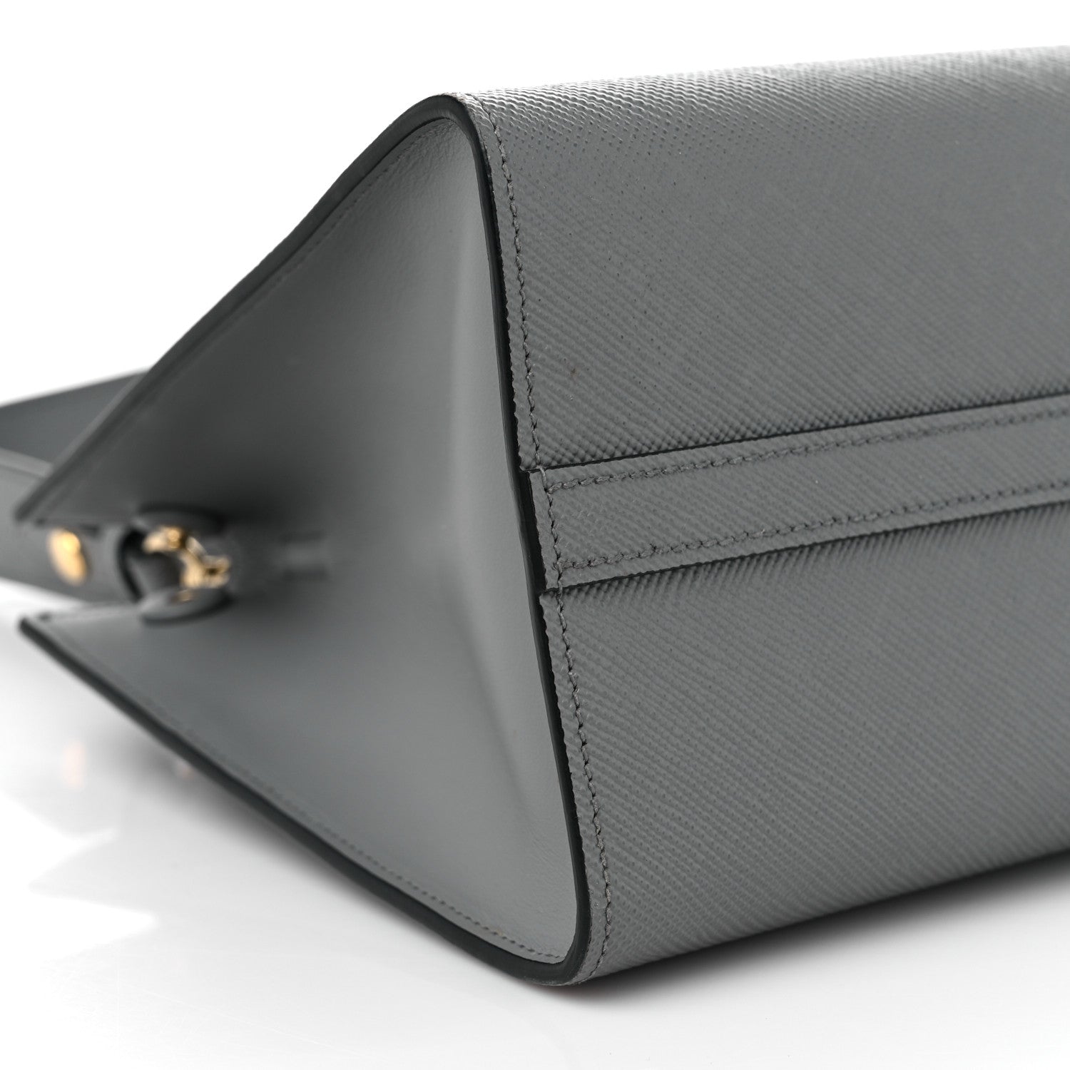 Prada Saffiano Cuir Calfskin Small Monochrome Top Handle Tote Ardesia 7 of 9