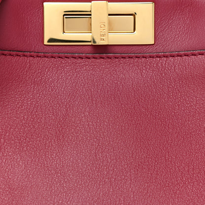 Fendi Vitello Seta Shiny Nappa Vitello Mirror Crystal Monster Eyes Medium Peekaboo Iconic Satchel Amarena Fiamma 10 of 14