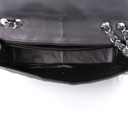 Chanel Metallic Lambskin Quilted Jumbo Single Flap Dark Grey 5 of 10