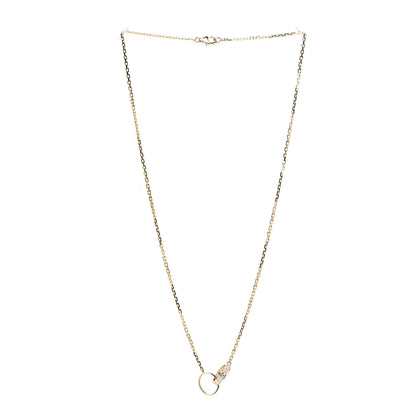 Cartier 18K Yellow Gold Diamond Interlocking LOVE Necklace 2 of 6
