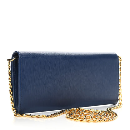 Prada Vitello Move Chain Wallet Bleuette 3 of 9