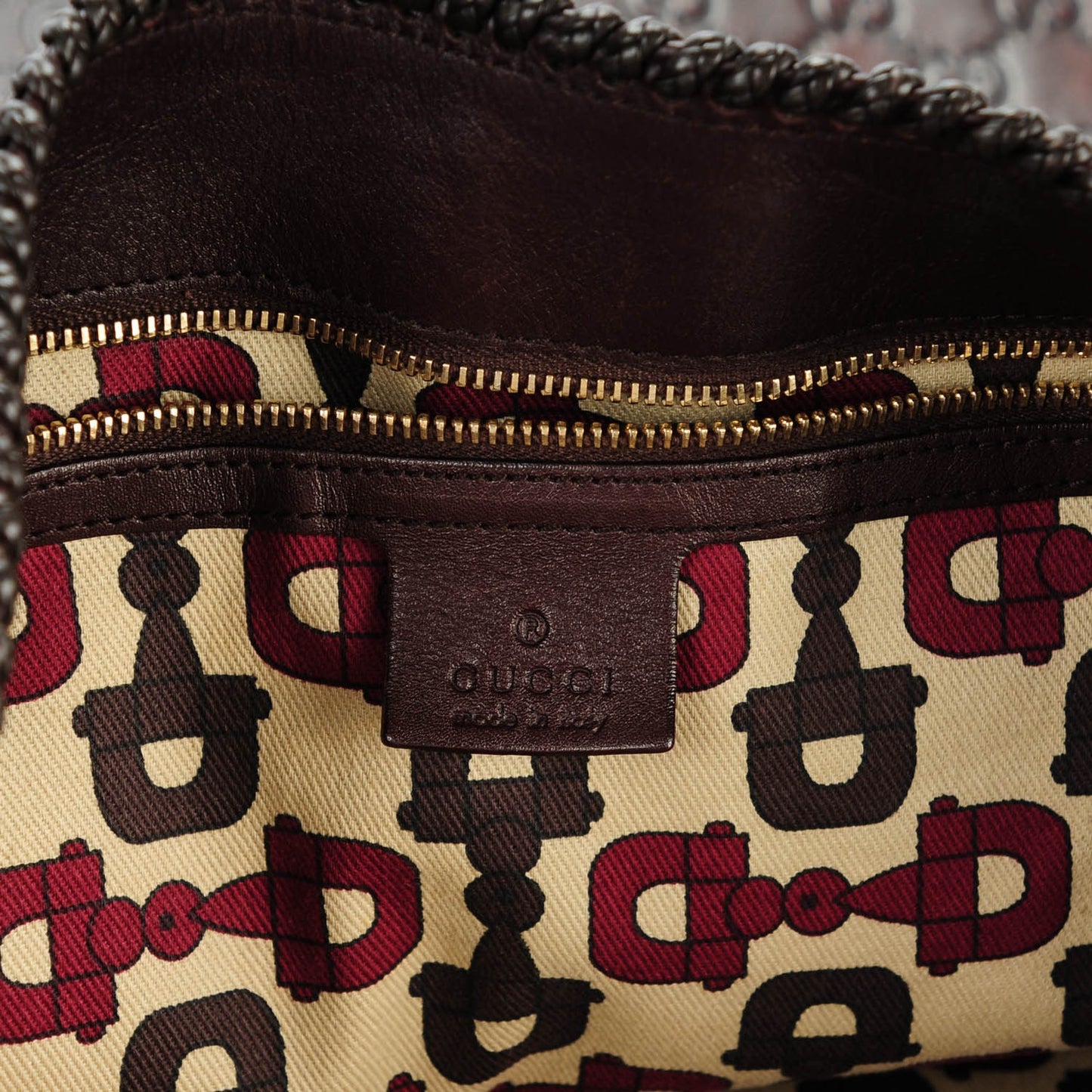 Guccissima Large Horsebit Chain Hobo Chocolate