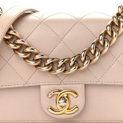 Chanel Glazed Calfskin Quilted Mini Straight Lined Flap Beige 11 of 16
