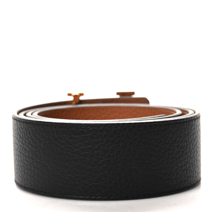 Louis Vuitton Taurillon Calfskin 30mm LV Initiales Reversible Belt 95 38 95 38 Black 2 of 5