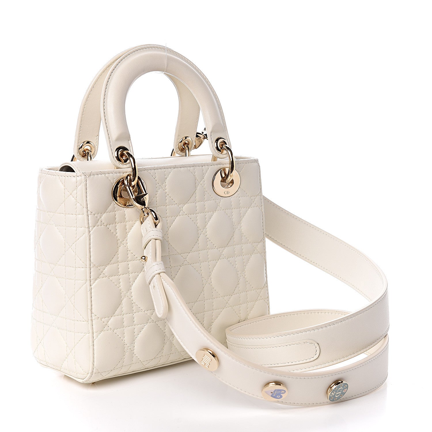 Christian Dior Lambskin Cannage Small My Lady Dior White 3 of 11