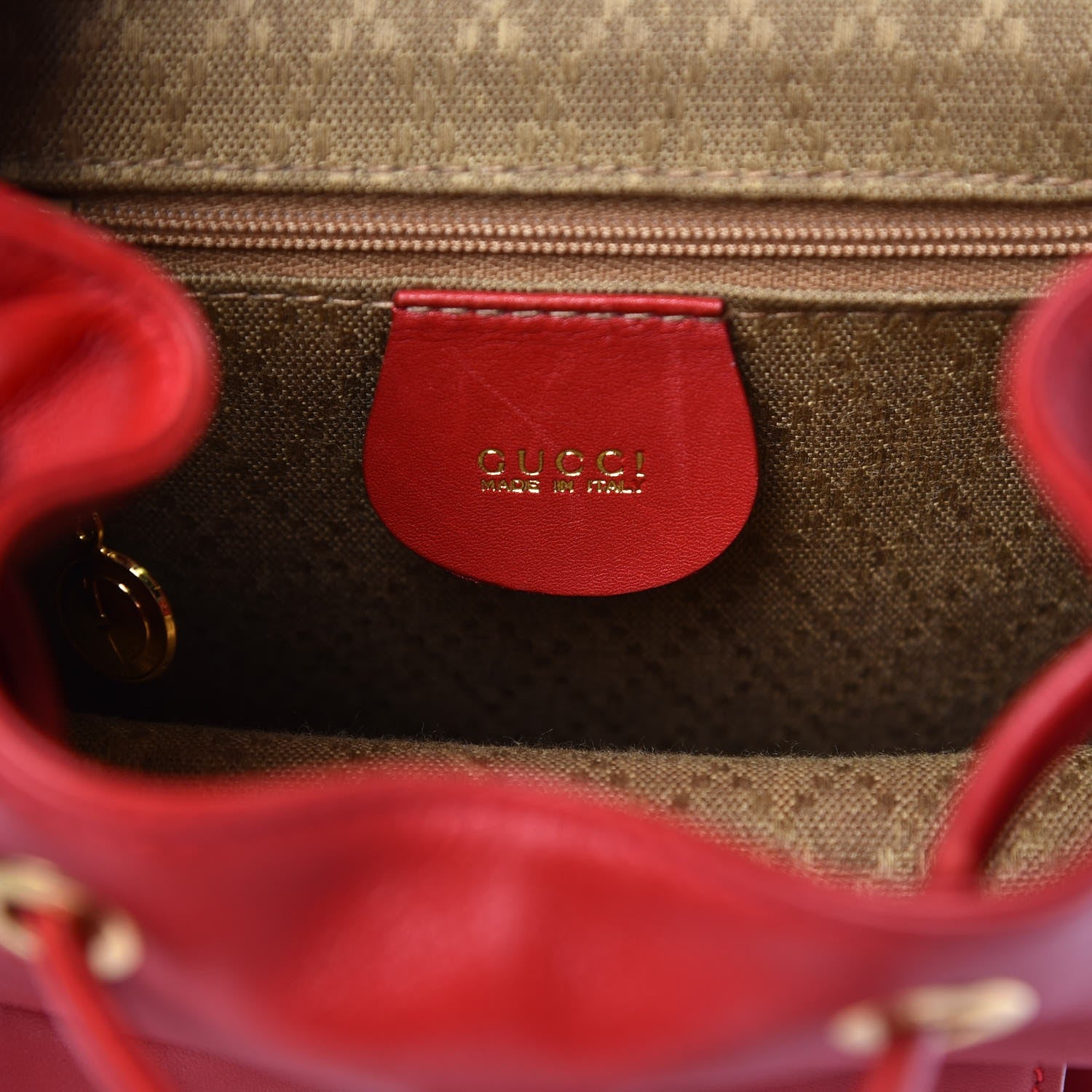 Gucci Calfskin Bamboo Mini Backpack Red 6 of 12