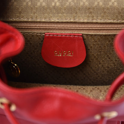Gucci Calfskin Bamboo Mini Backpack Red 6 of 12