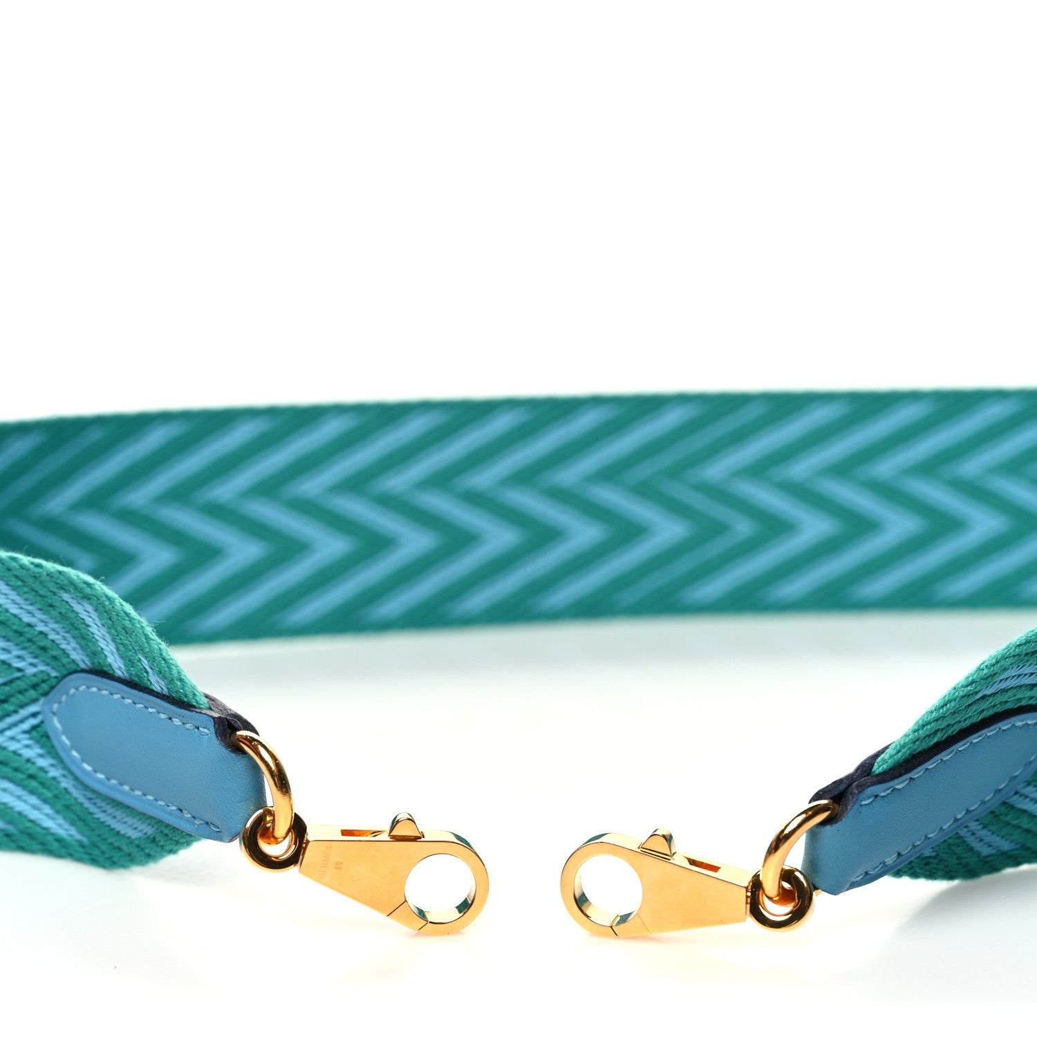 Hermes Toile Swift 50mm Sangle ZigZag Shoulder Strap Bleu du Nord Vert Veronese 3 of 5