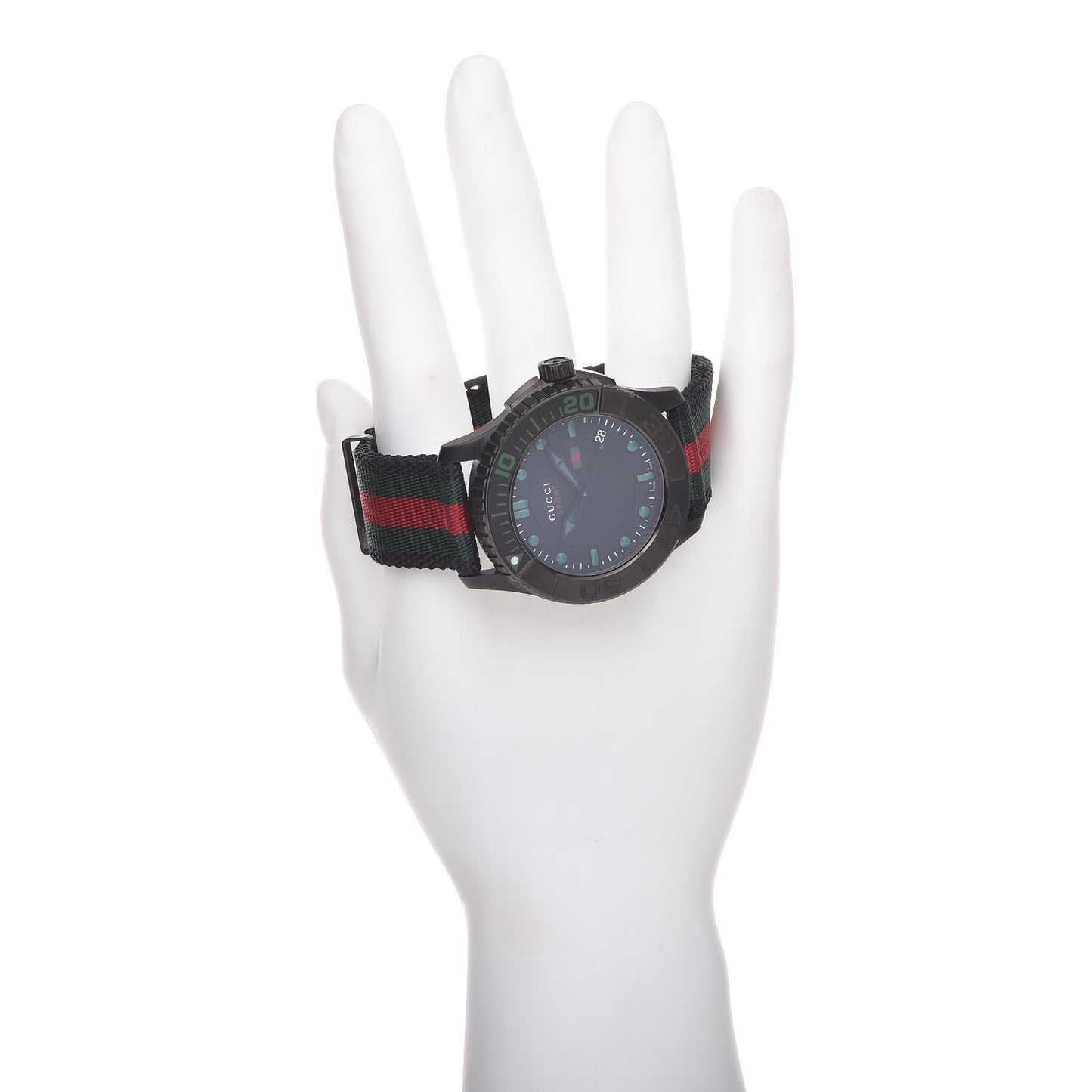 Stainless Steel Nylon 44mm Gucci Sport Web Quartz Watch Black