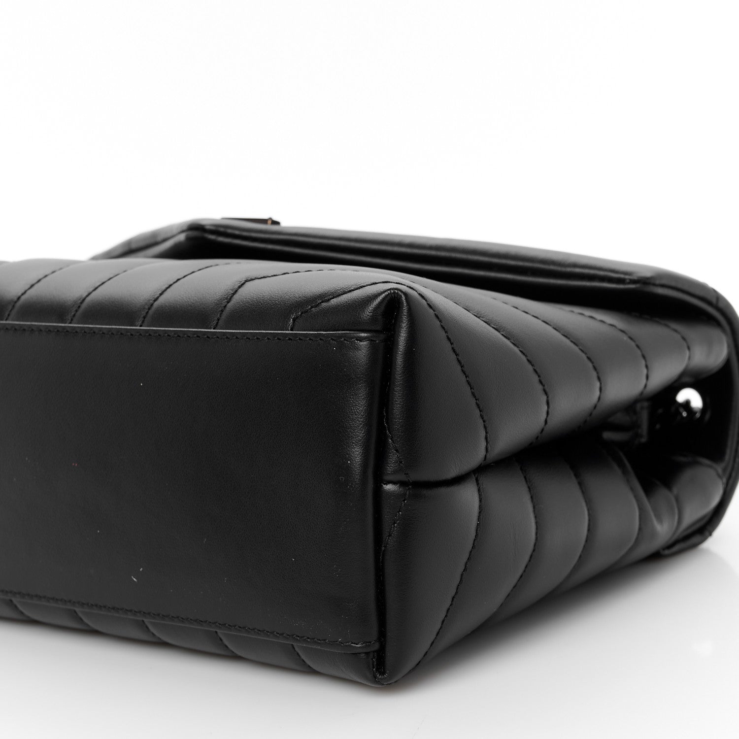 Saint Laurent Calfskin Y Quilted Monogram Monochrome Small Loulou Chain Satchel Black 11 of 12